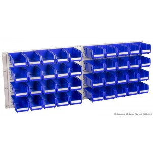 Geiger Hanging Panel (set of 2) 40 x HB210B Blue Bins C/W Screws and wall plugs.