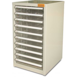 Geiger 10 Drawer A4 Filing Cabinet. 275W mm x 340D mm x 482H mm.