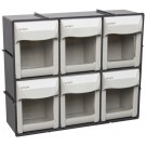 Geiger 6 Compartment Pivot Drawer Set, wall mountable. 300W x 86D mm x 250H mm