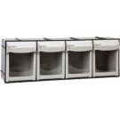 Geiger 4 Compartment Pivot Drawer Set, wall mountable. 600W x 140D x 200H mm