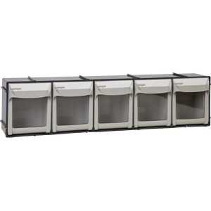 Geiger 5 Compartment Pivot Drawer Set, wall mountable. 600W x 103D x 150H mm