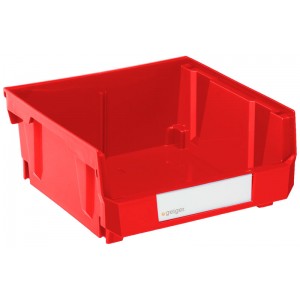 Geiger Medium Duplex Red Bin, C/W CBoard. 279 mm x 276 mm x 127 mm