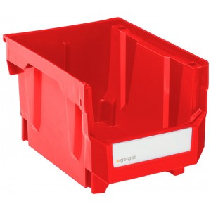 Geiger Large Short Red Bin. 210 mm x 273 mm x 178 mm