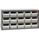 Geiger 15 Drawer Steel Parts Cabinet, 880W x 400D x 440H mm.