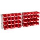 Geiger Hanging Panel (set of 2) 40 x HB210R Red Bins C/W Screws and wall plugs.