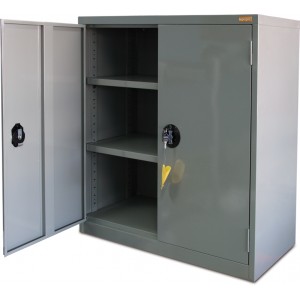 Geiger Heavy Duty Steel Lockable 3 Shelf Cabinet. 880W mm x 400D mm x 880H mm