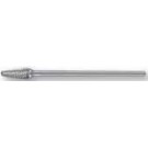 Unikut Tapered Radius End Extended Shank Double Cut Carbide Burr (1/4 inch Shank - 1/2 inch Head)
